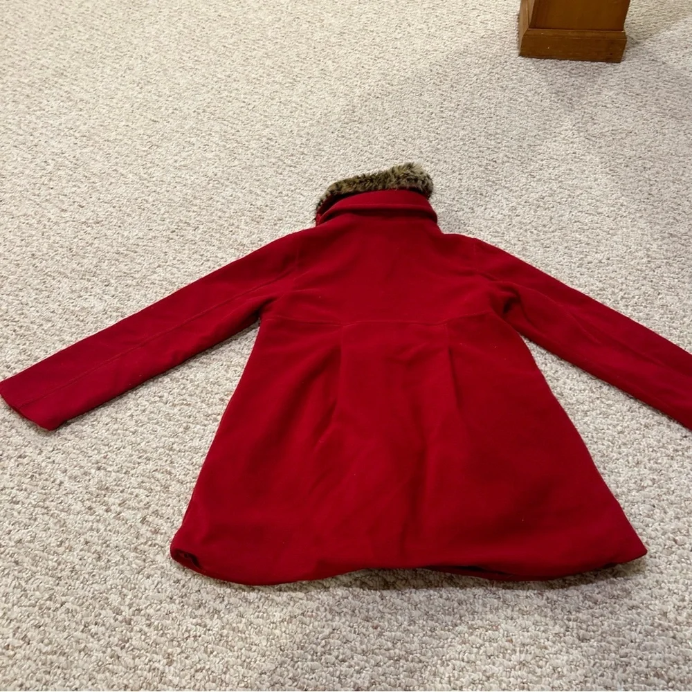 Children’s Place girls large jacket button up cheetah fur detail GREAT CONDITION